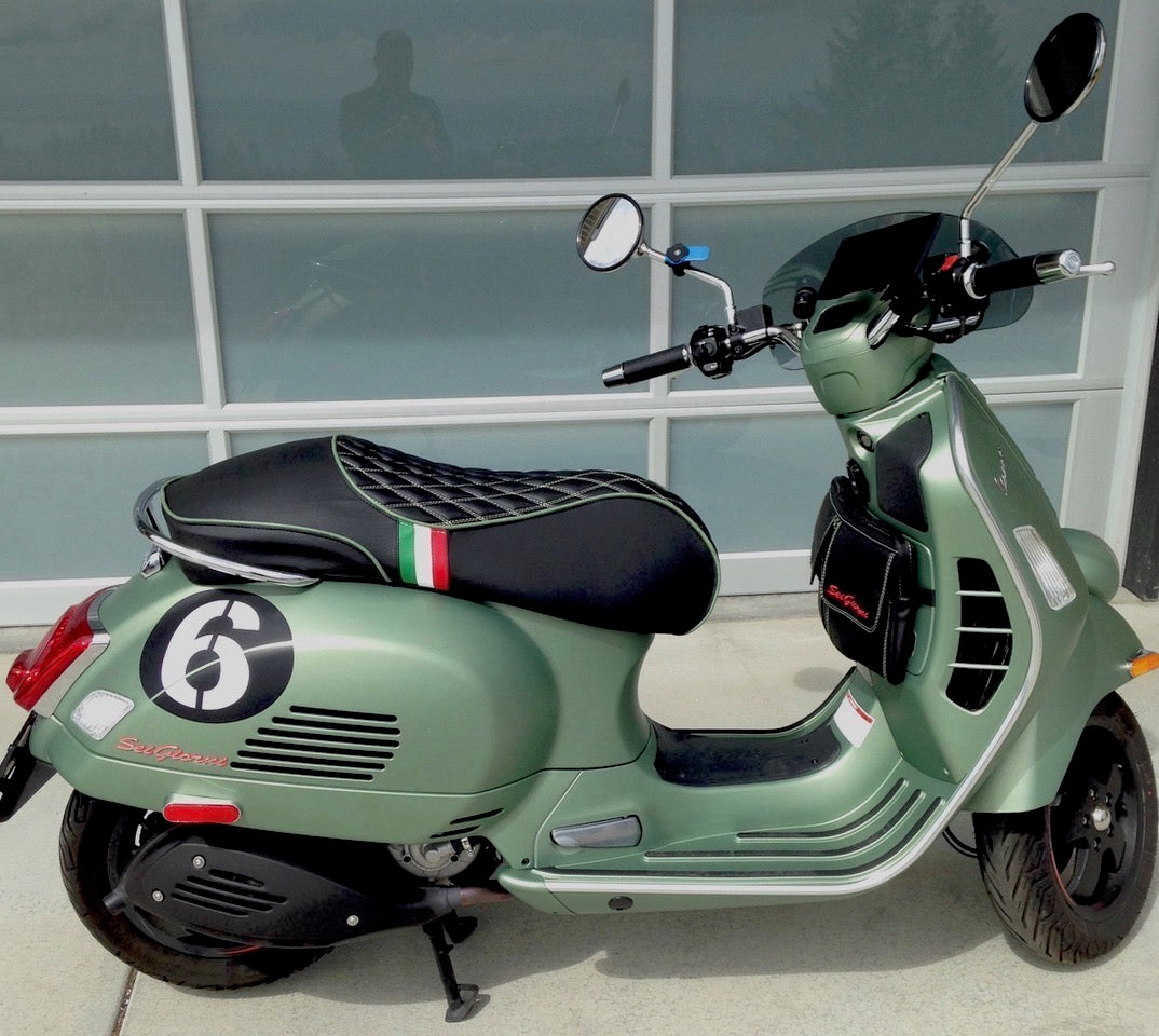 Vespa GTS Eurogel Sei Giorni seat covers by Cheeky Seats