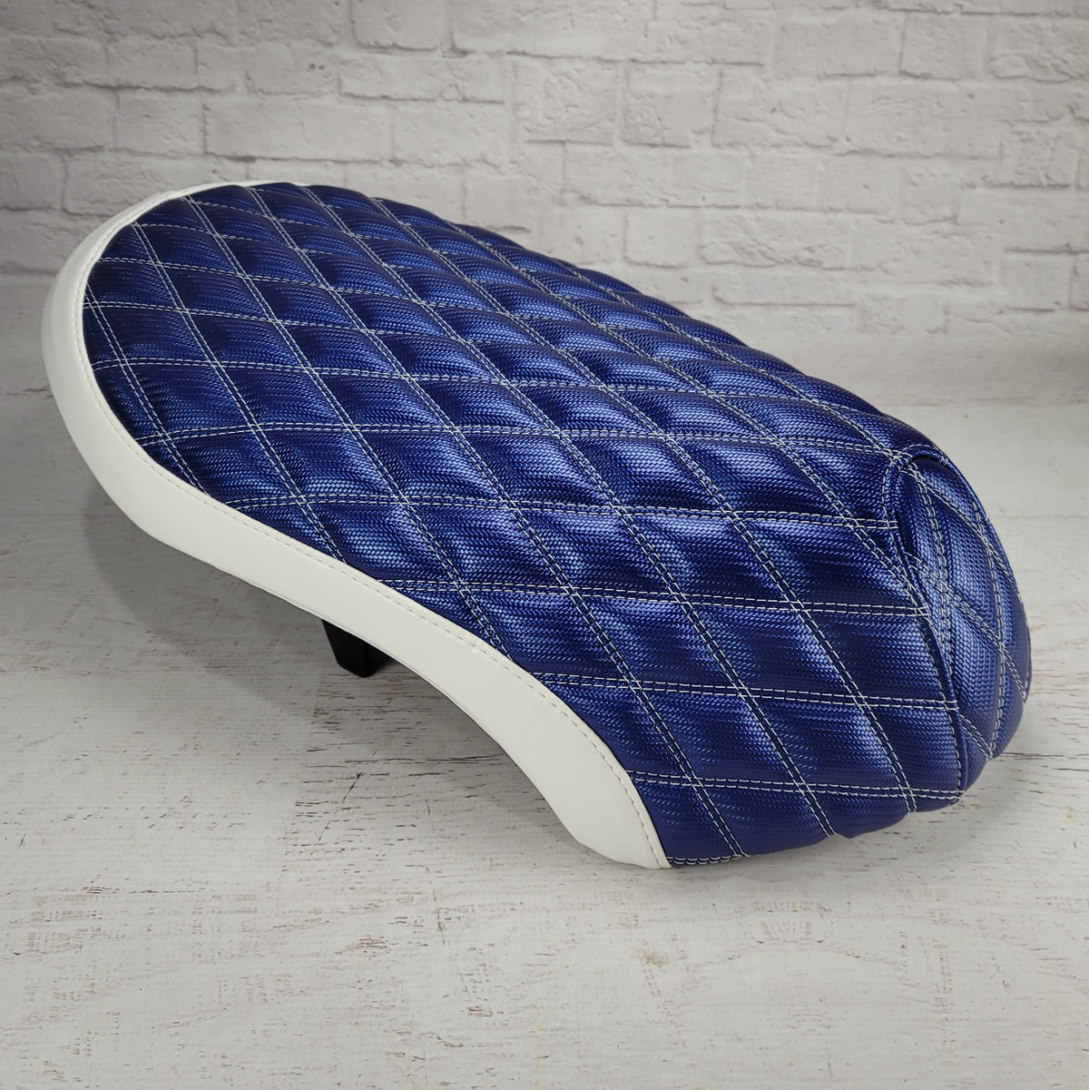 Honda Metropolitan Blue Diamond Seat Cover handmade, handmade Honda Metropolitan seat cover by Cheeky Seats, featured product view