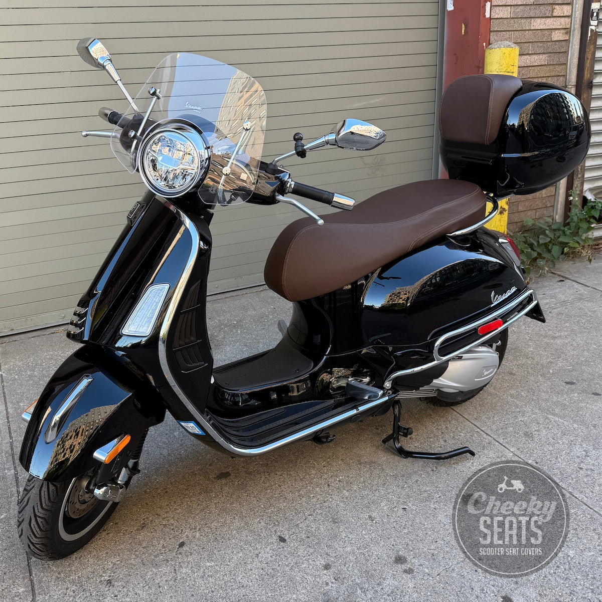 Vespa GTS 300 brown seat cover, handmade in USA