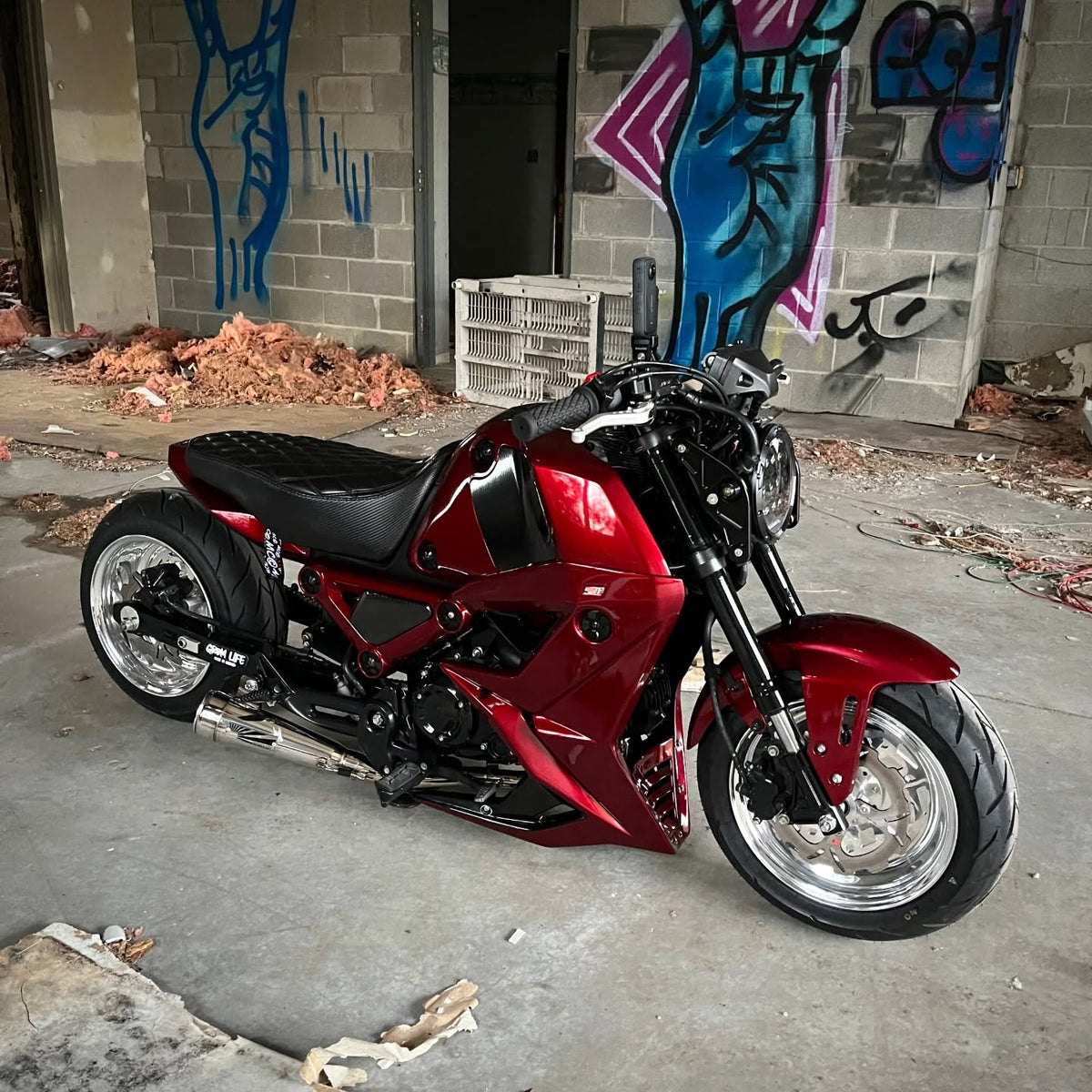 Honda Grom Diamond Seat Cover, handmade Honda Grom seat cover by Cheeky Seats, product detail view 2