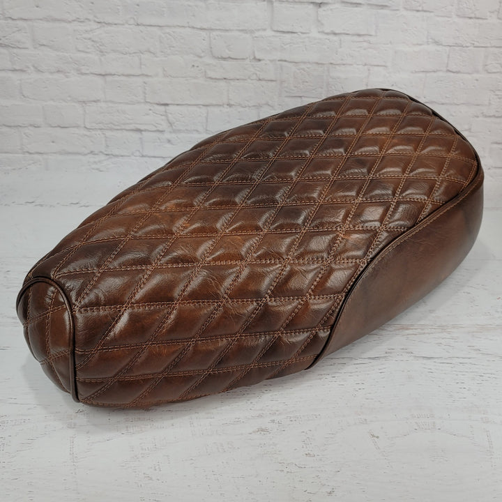 Genuine Buddy KICK Distressed Tobacco Diamond Seat Cover Handmade