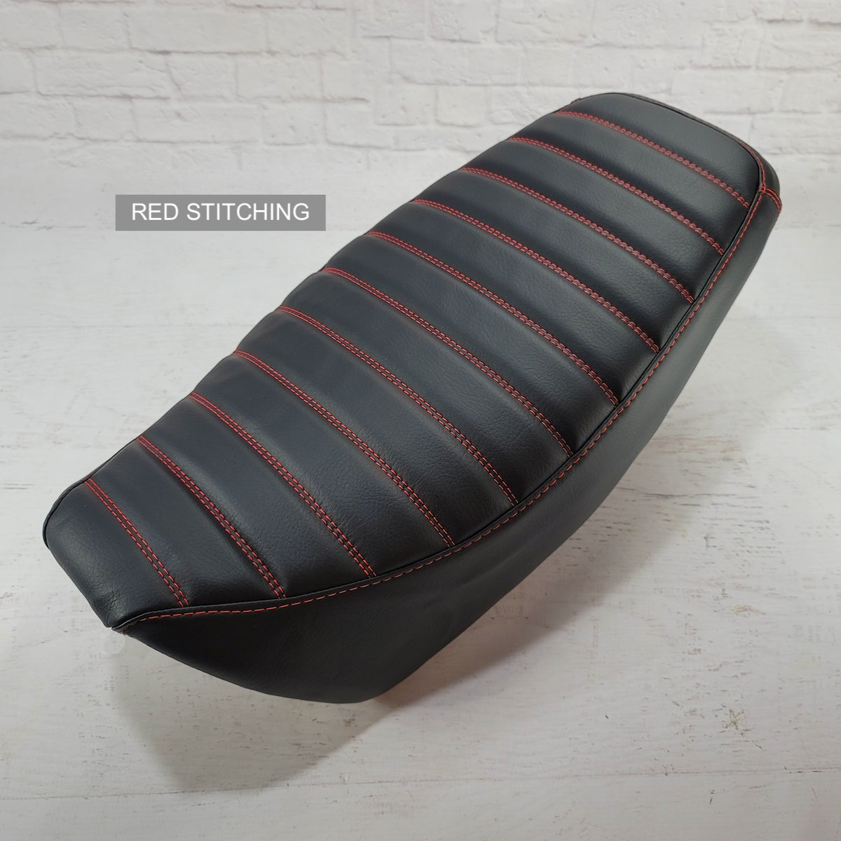Ready to Ship! 2022-26 Honda Grom Tuck and Roll Seat Cover, handmade Honda Grom seat cover by Cheeky Seats, product detail view 2