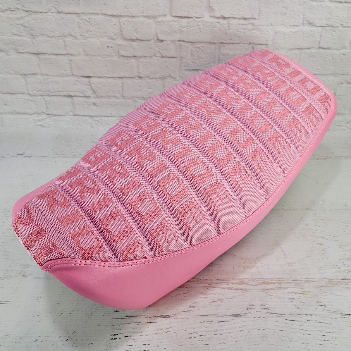 Honda Grom Pink Bride Seat Cover, handmade Honda Grom seat cover by Cheeky Seats, product detail view 3