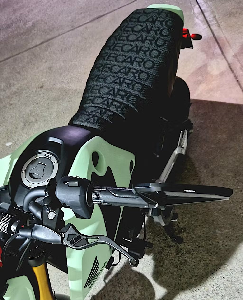 Honda Grom RECARO Seat Cover, handmade Honda Grom seat cover by Cheeky Seats, product detail view 2