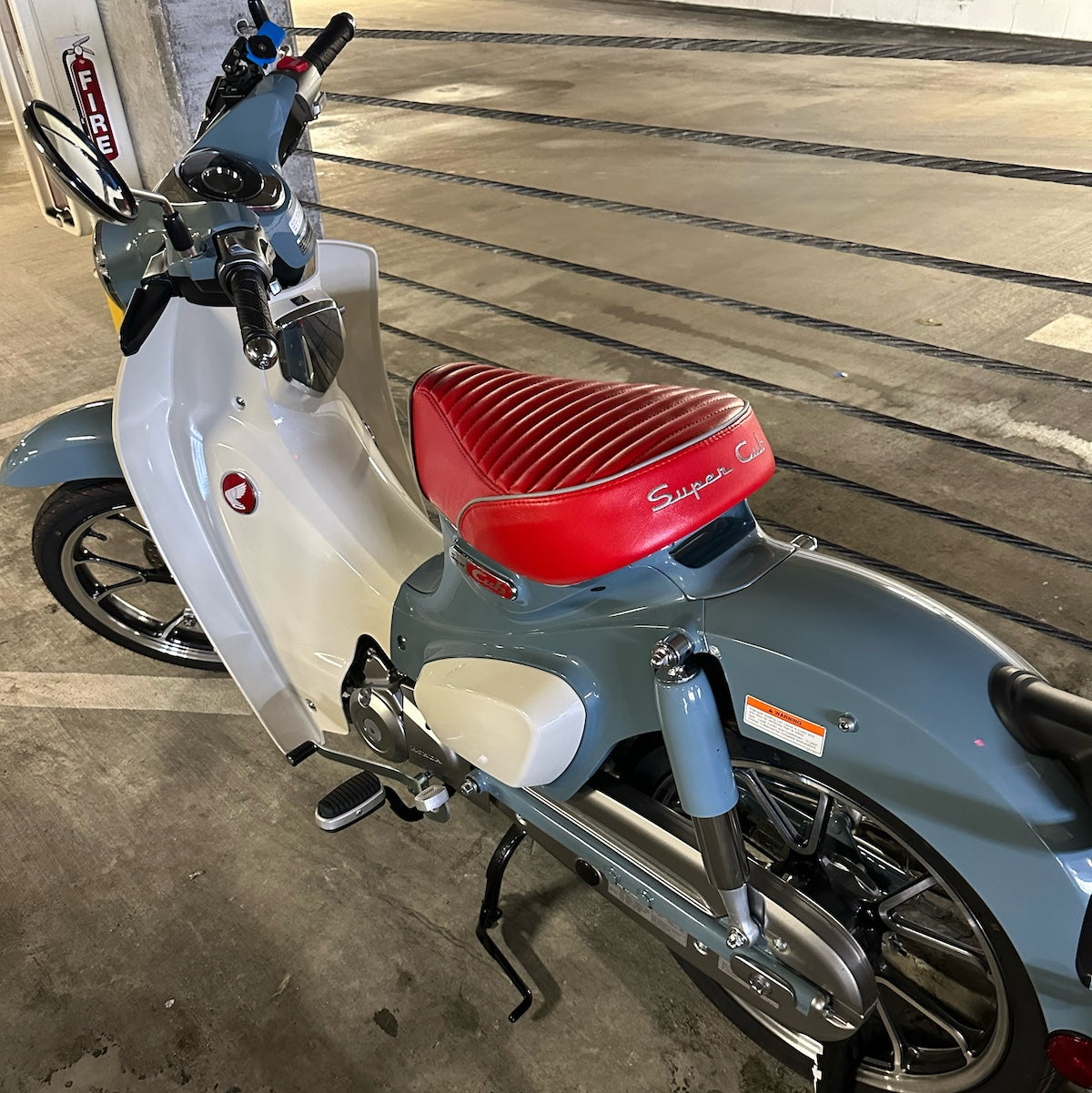 Honda Super Cub seat cover by Cheeky Seats