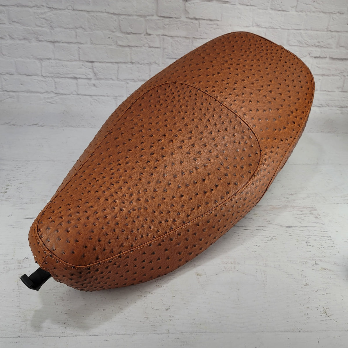 Vespa LX ostrich brown seat cover by Cheeky Seats