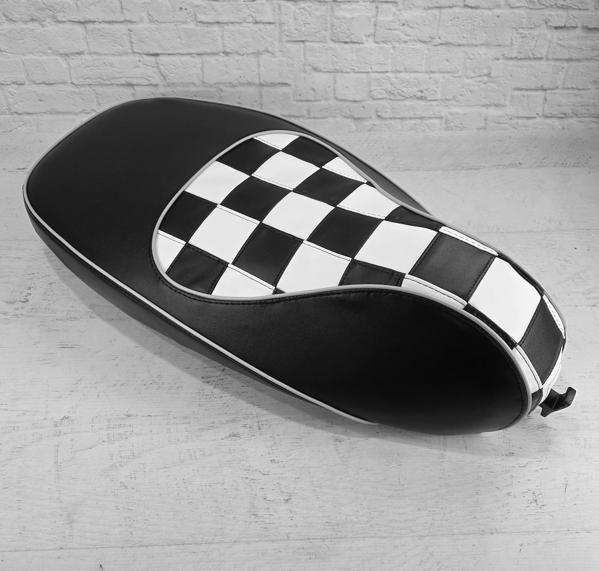 Vespa Sprint / Primavera Checker Seat Cover with Piping by Cheeky Seats