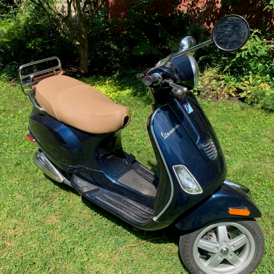 Vespa LX cafe tan and caramel seat cover comparison