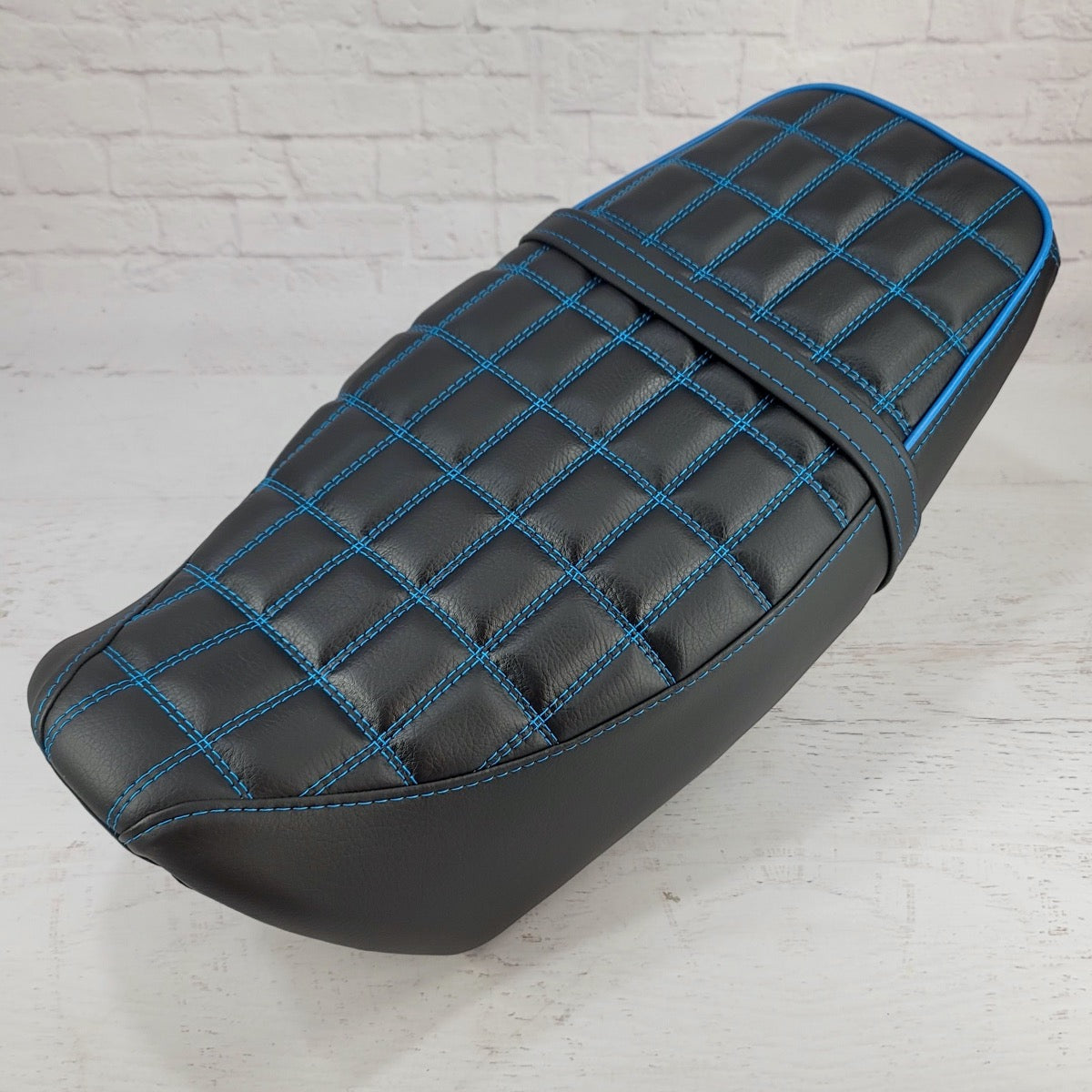 Honda Grom Rectangle Grid Seat Cover, handmade Honda Grom seat cover by Cheeky Seats, featured product view
