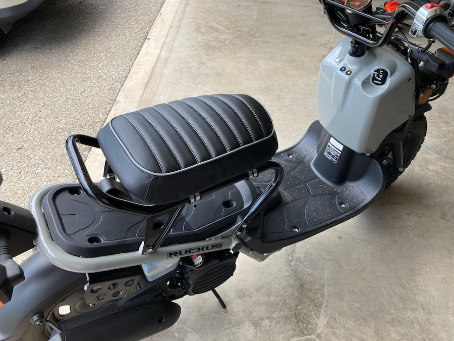 Honda Ruckus padded black tuck and roll seat cover