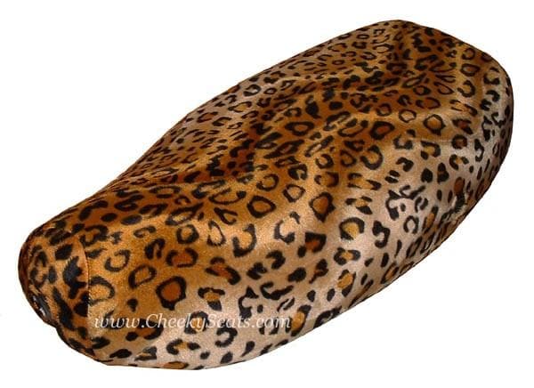 Vespa LX faux fur seat cover leopard pattern