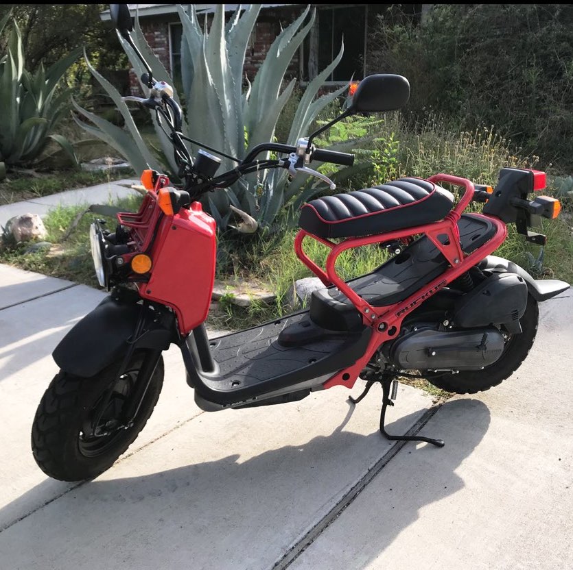 Honda Ruckus padded black tuck and roll seat cover