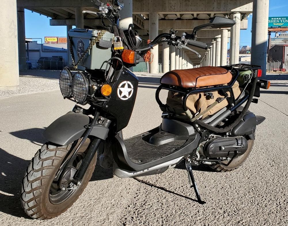 Honda Ruckus padded brown seat cover