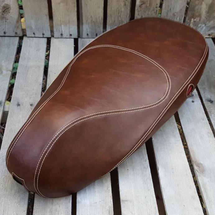 READY TO SHIP! Vespa Sprint / Primavera Distressed Whiskey Seat Cover