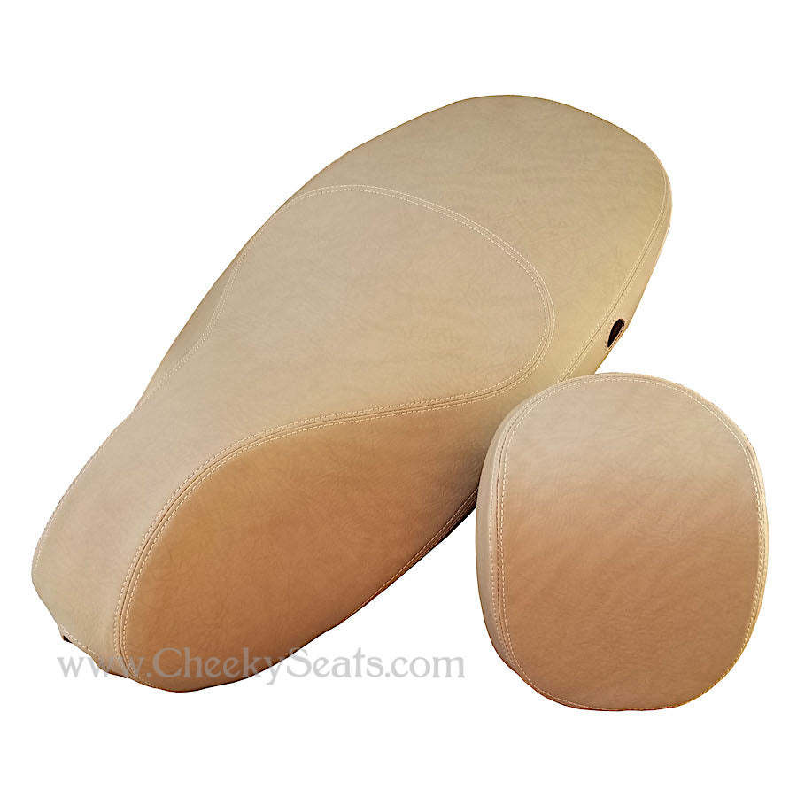Vespa Sprint Primavera 50 125 150 Matte Camel Tan Seat Cover by Cheeky Seats
