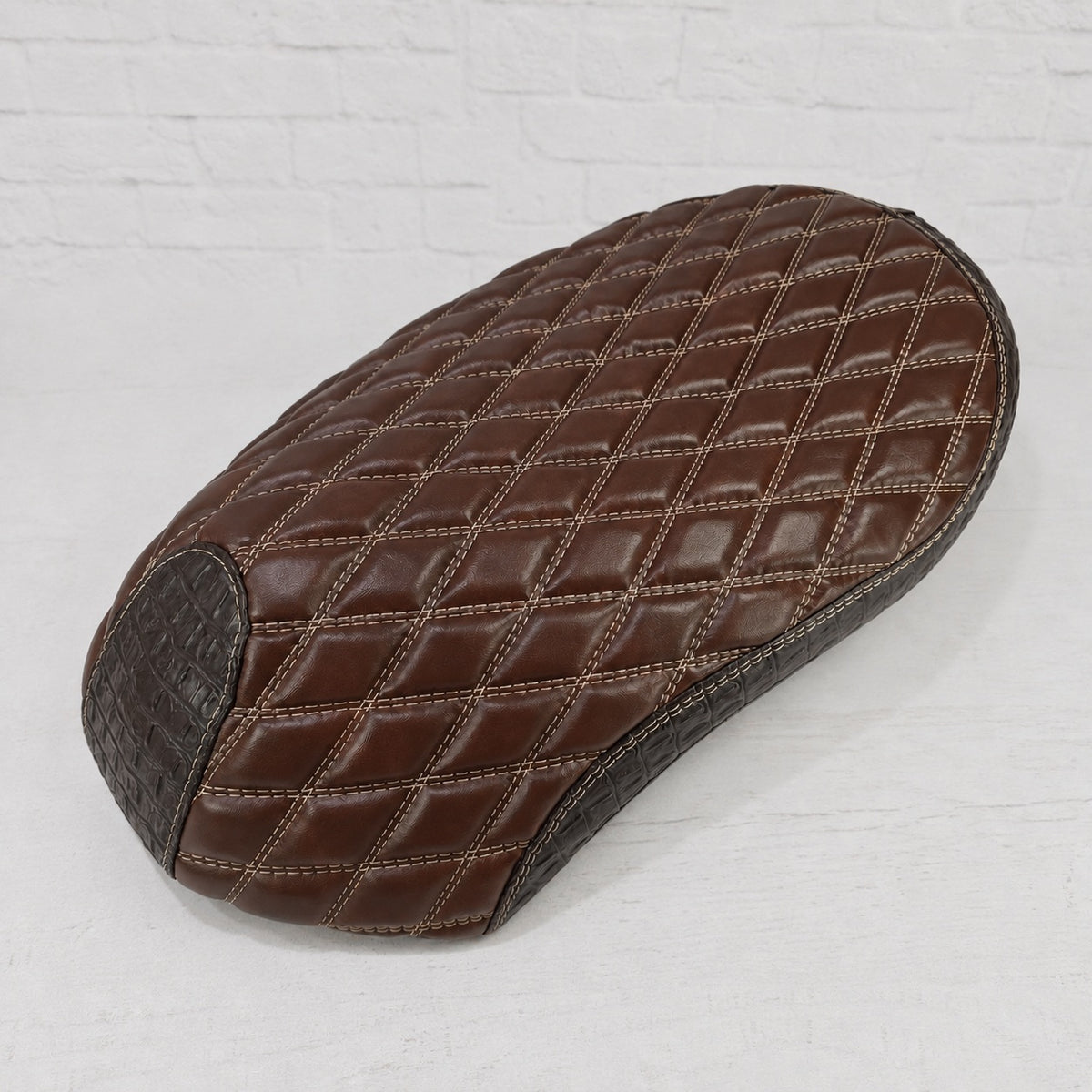 Honda Metropolitan 2002 - 2026 Whiskey Brown Diamond Seat Cover, handmade Honda Metropolitan seat cover by Cheeky Seats, featured product view