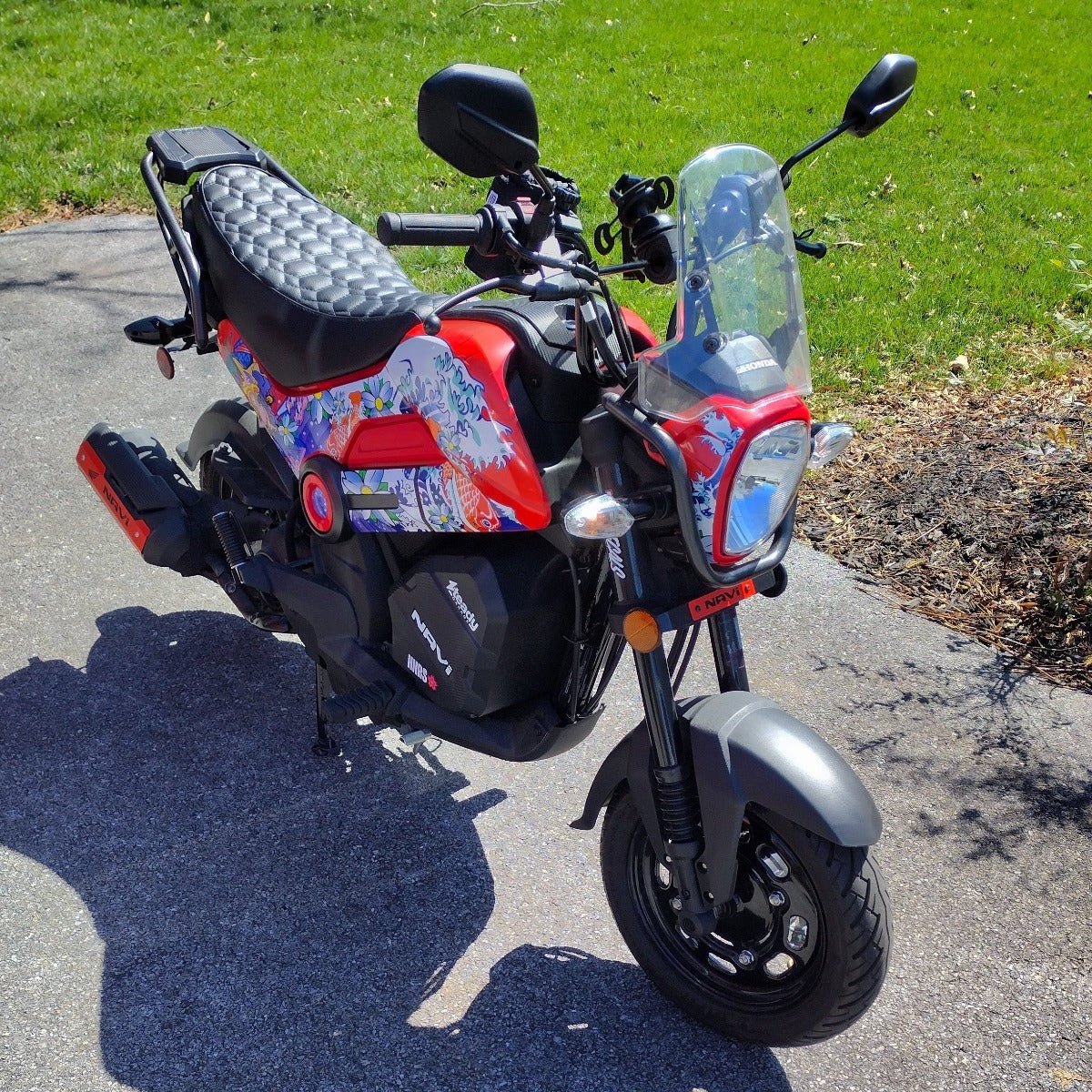 Honda Navi nested hexagon seat cover installed