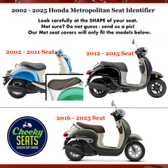 Honda Metropolitan WHITE Double Diamond Seat Cover with Piping