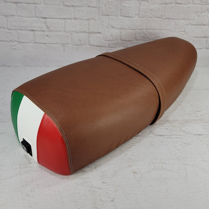 Genuine Stella Rear Italian Flag Matte Cinnamon Scooter Seat Cover
