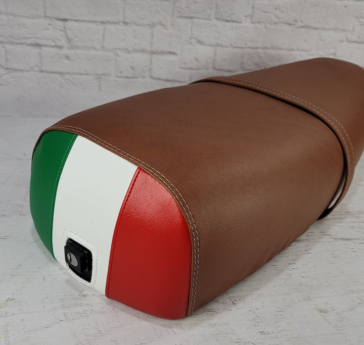 Genuine Stella Rear Italian Flag Matte Cinnamon Scooter Seat Cover