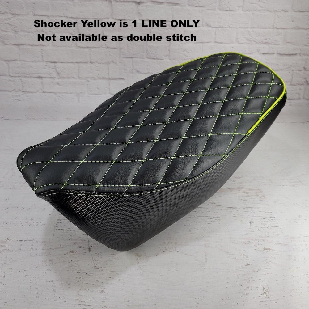 Honda Grom Diamond Seat Cover, handmade Honda Grom seat cover by Cheeky Seats, product detail view 7