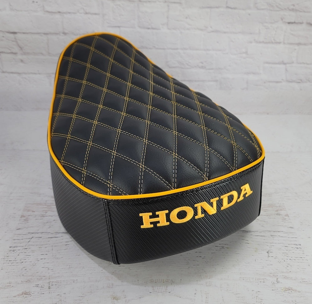 Honda Monkey Double Diamond Stitch with Piping Seat Cover Handmade