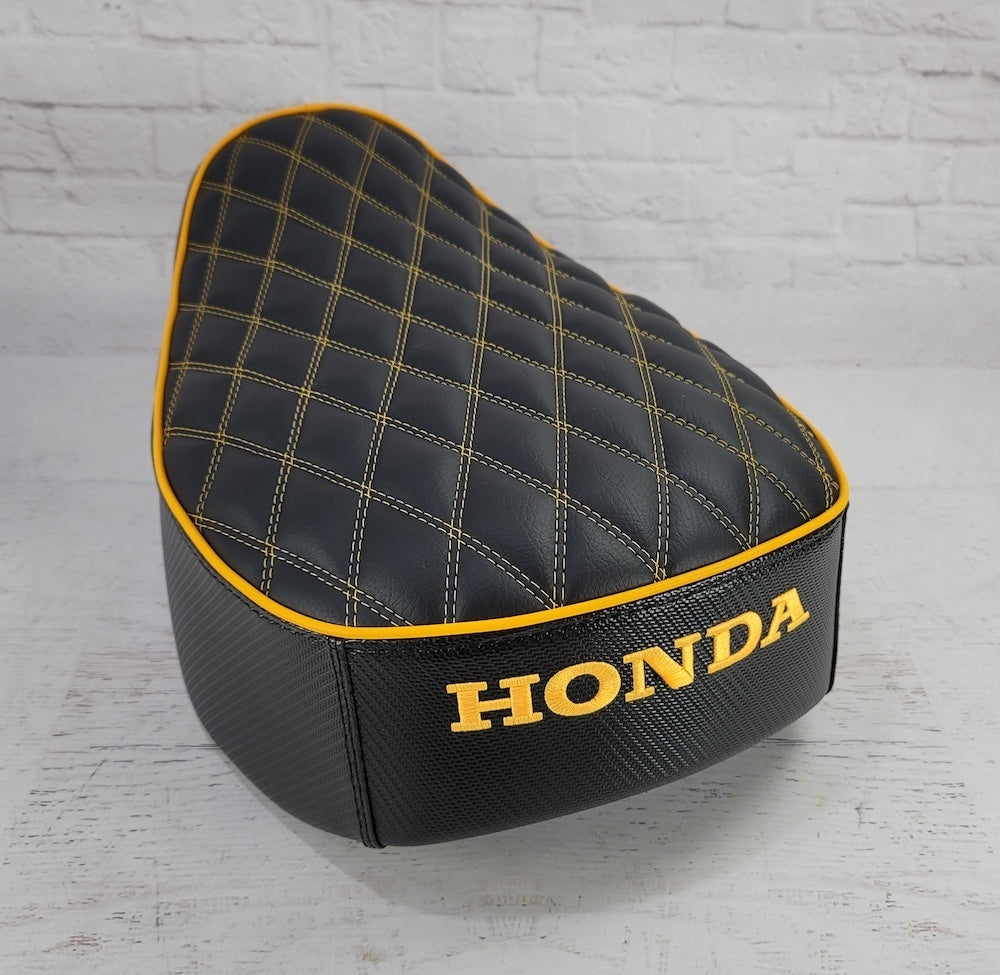 Honda Monkey double-diamond stitch seat cover with piping