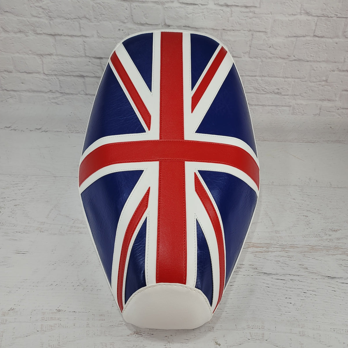 Honda Elite SA50 – Union Jack Seat Cover, handmade Honda Elite SA50 seat cover by Cheeky Seats, product detail view 2