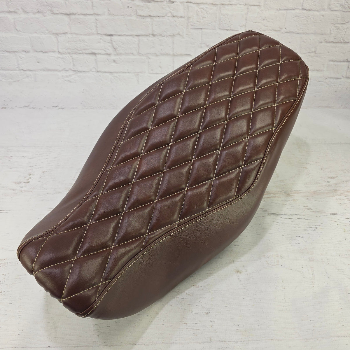 Honda Grom Diamond Seat Cover Whiskey Brown 2013 - 2026, handmade Honda Grom seat cover by Cheeky Seats, product detail view 3
