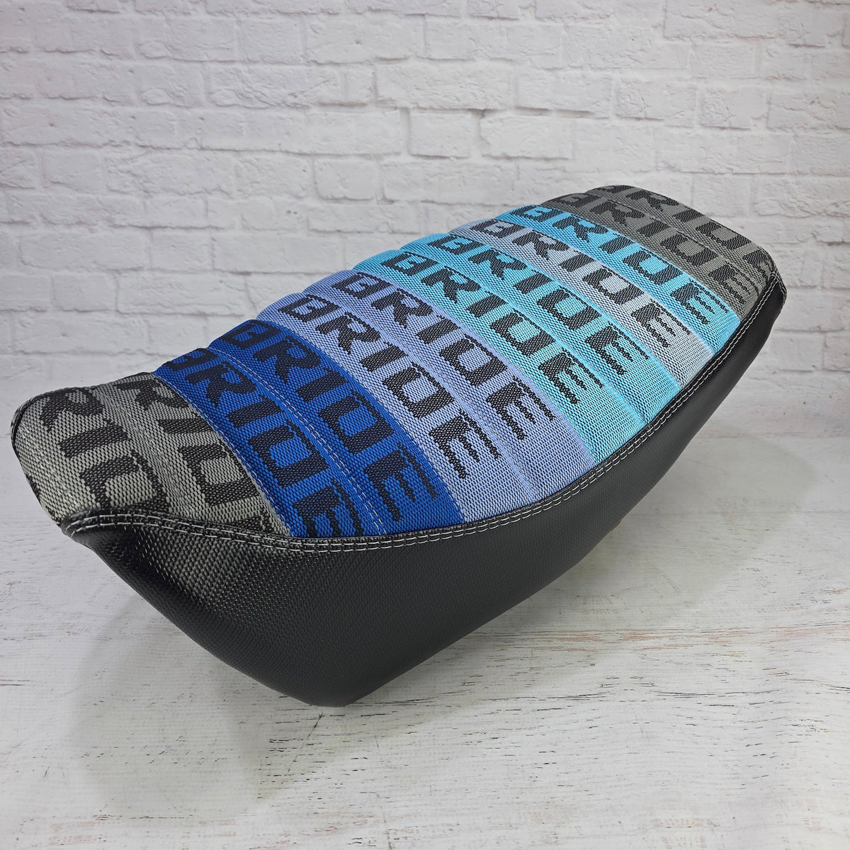 Honda Grom BLUE BRIDE 2022-2026 Seat Cover, handmade Honda Grom seat cover by Cheeky Seats, product detail view 3