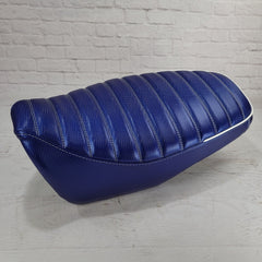 Honda Grom Blue Carbon Fiber Padded Tuck and Roll Seat Cover