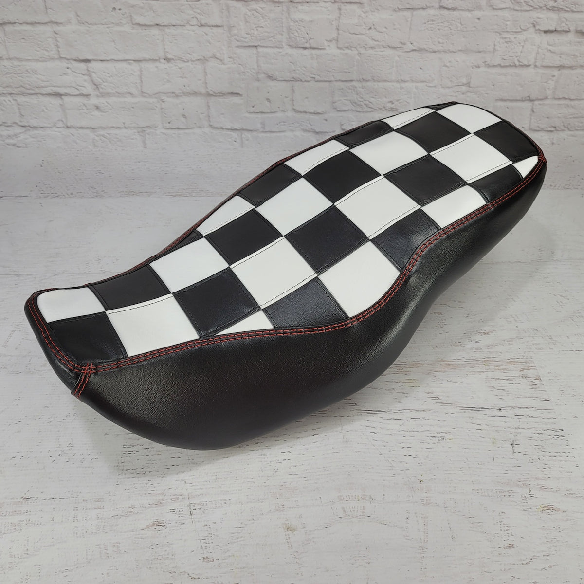 Honda Grom CHECKERS Seat Cover, handmade Honda Grom seat cover by Cheeky Seats, product detail view 3