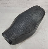 Honda Grom Black Croc GATOR Seat Cover, handmade Honda Grom seat cover by Cheeky Seats, product detail view 2