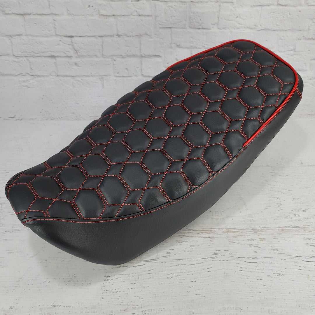 READY TO SHIP! 2022 - 2024 Honda Grom Nested Hexagon Seat Cover with RED Piping
