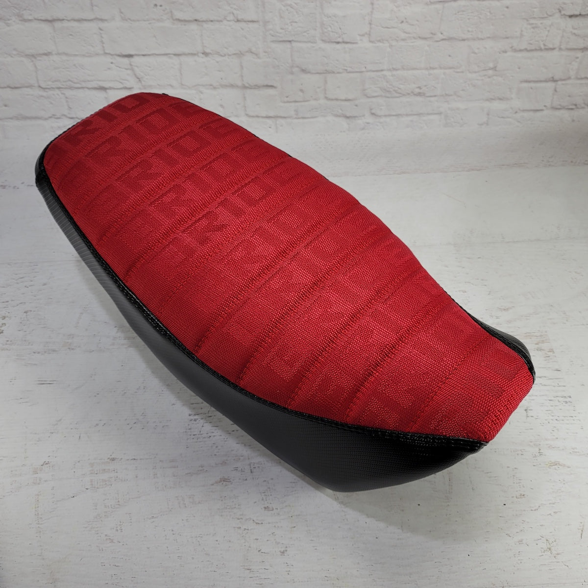 Honda Grom Red Bride Seat Cover 2022-2026, handmade Honda Grom seat cover by Cheeky Seats, product detail view 4