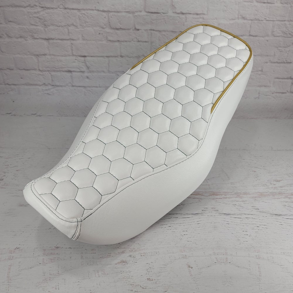 Honda Grom WHITE HEXAGON Honeycomb Seat Cover 2013-2026