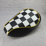 Honda Metropolitan Checkers Seat Cover Handmade, handmade Honda Metropolitan seat cover by Cheeky Seats, featured product view