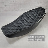 Honda Navi double-diamond seat cover with white stitching and piping