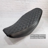 Honda Navi double-diamond seat cover with dark gray stitching and piping