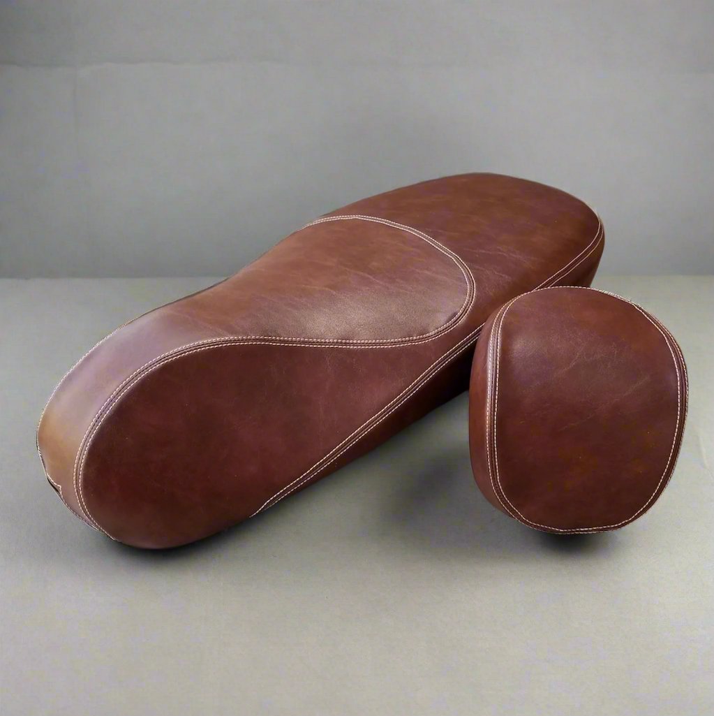 READY TO SHIP!  Vespa Sprint / Primavera Distressed Whiskey Seat Cover by Cheeky Seats
