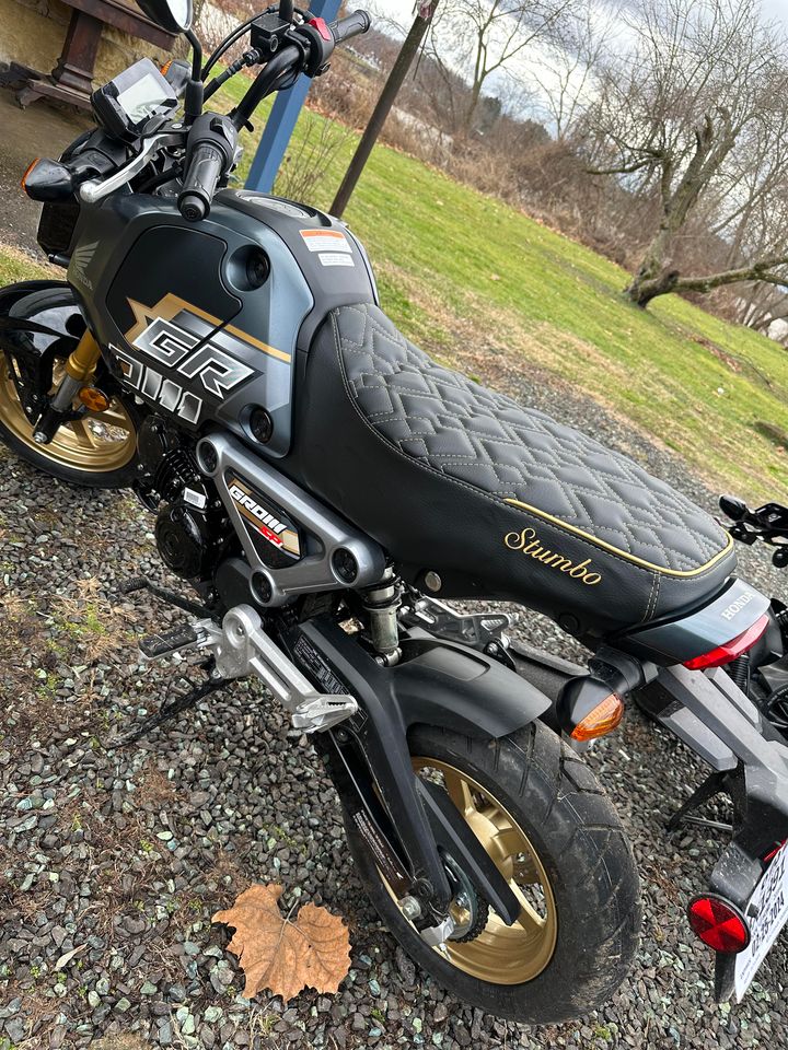 Honda Grom Diamond Wave Seat Cover, handmade Honda Grom seat cover by Cheeky Seats, product detail view 3