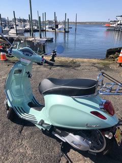 Vespa Sprint / Primavera Black with Piping Seat Cover
