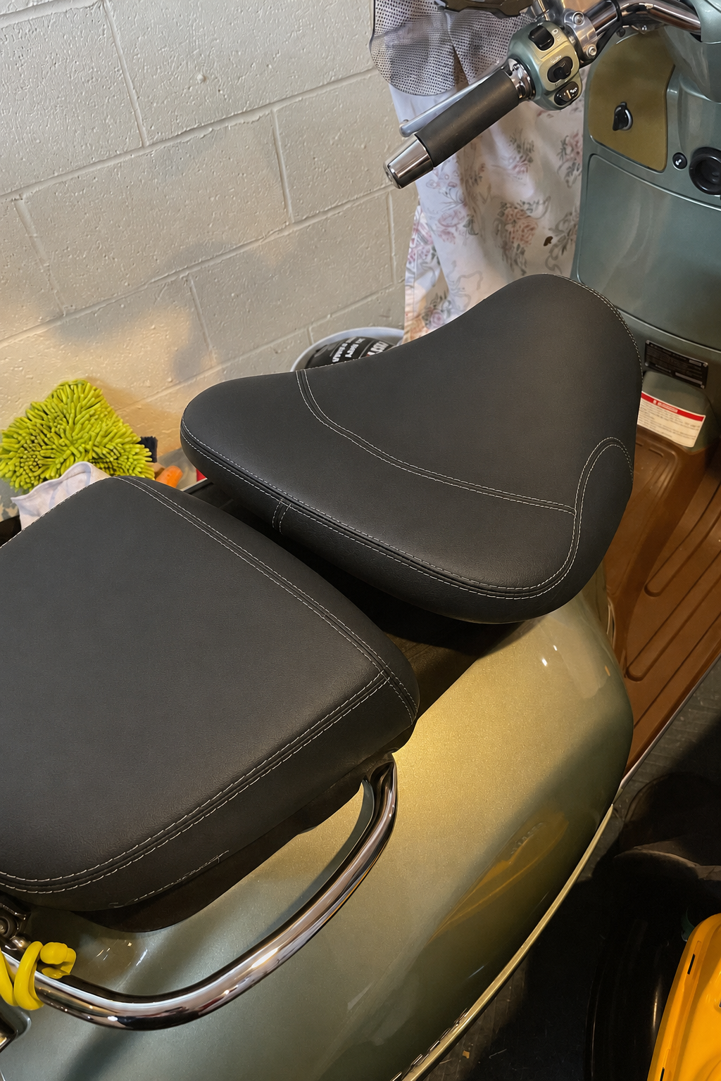 Vespa GTV matte black seat cover by Cheeky Seats