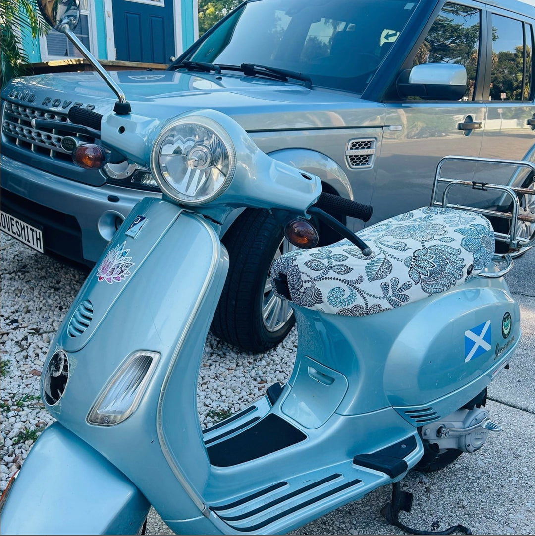 Vespa  LX 50 /150 Flowers Floral Scooter Seat Cover