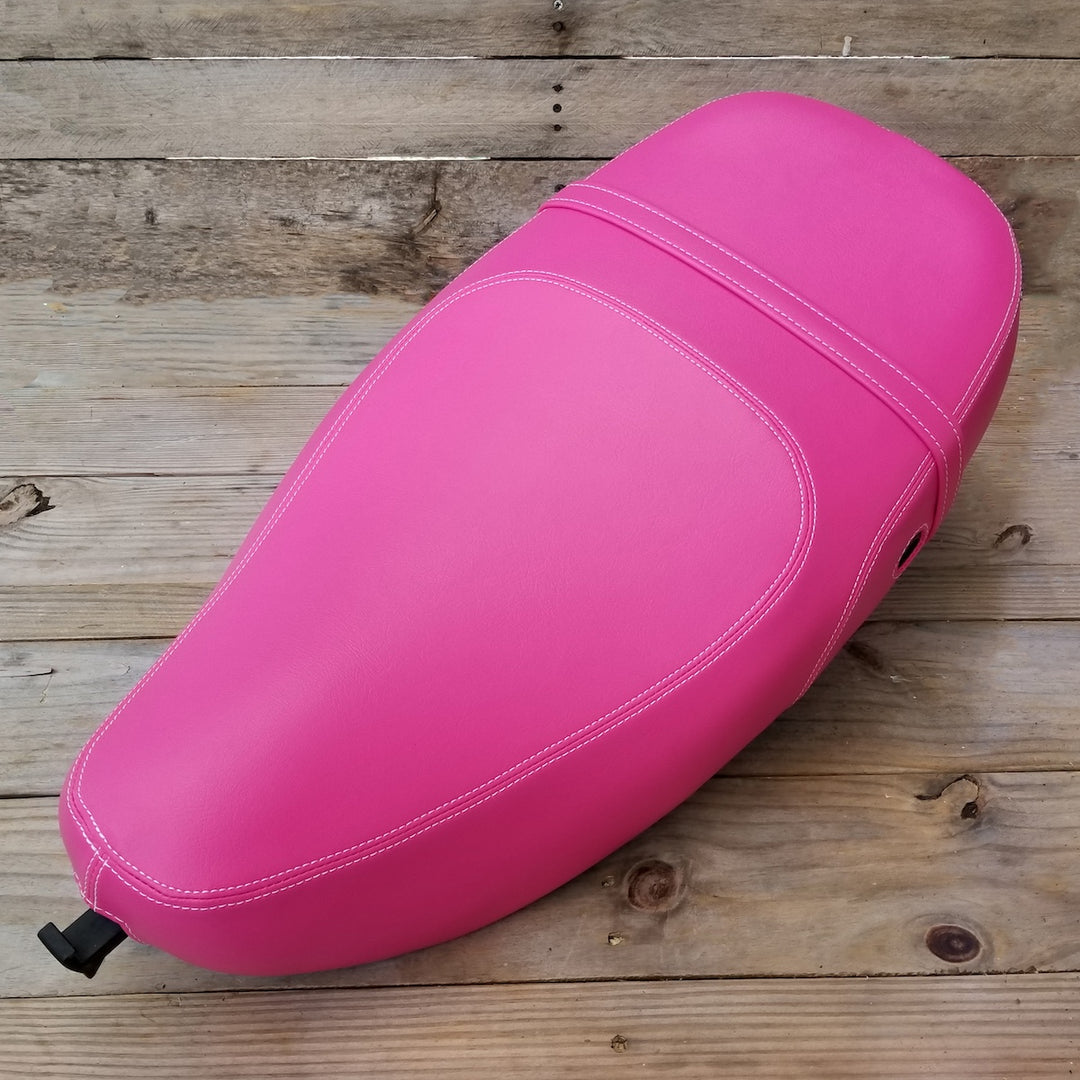 Vespa LX 50 / 150 Red, Pink, White Seat Cover with French Seams