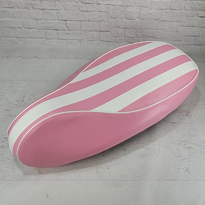Vespa Sprint / Primavera Pink and White Stripes Seat Cover