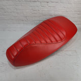 Vespa GTS red tuck and roll seat cover by Cheeky Seats