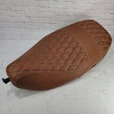 Vespa LX cinnamon diamond seat cover by Cheeky Seats