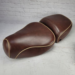 Vespa LXV Padded Distressed Whiskey Brown with Piping