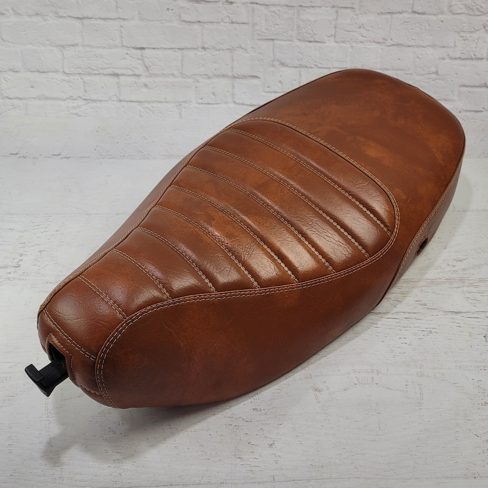 Vespa LX chestnut padded seat cover by Cheeky Seats